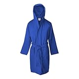 Jenny Sesal Accappatoio in microfibra con cappuccio e cintura Uomo/Donna confezione salvaspazio (XL, Blue Royal)